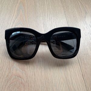 CHANEL Glossy Black Sunglasses
